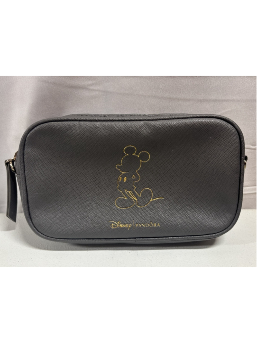 Pandora Disney Mickey Mouse Gray W/ Gold Accent Clutch Purse NO STRAP